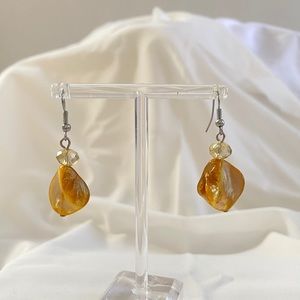 -Rock Stone Earrings Dangle Jewelry LOT Gem